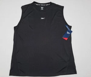 Reebok Mens Training Compete Marathon Interlock tank top shirt Black - Picture 1 of 9