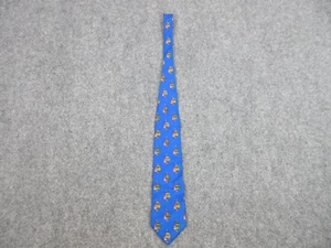 Christian Dior Tie Mens Adult One Size Blue All Over Print Boats Silk Necktie - Picture 1 of 9