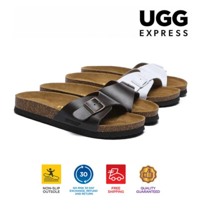 EVERAU® Summer Beach Sandals Leather Upper Suede Insole Adjustable Nonslip Slide - image 1 of 4