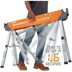 Bora Portamate Speedhorse Sawhorse - Single Piece Table Stand with Folding Legs, - Picture 1 of 9