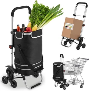 Einkaufstrolley 56 L Klappbar Einkaufswagen 3in1 Shopping Trolley Treppensteiger - Bild 1 von 33