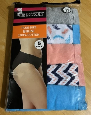 Joe Boxer Bikini Bragas Talla Grande Mujer’s Talla 13 Nuevo Paquete de 5 Multicolor Nuevo Foto 1 de 4