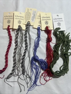 Gloriana Silk Floss and Wool Lot of 6 Assorted Colors Embroidery Thread - Image 1 of 3