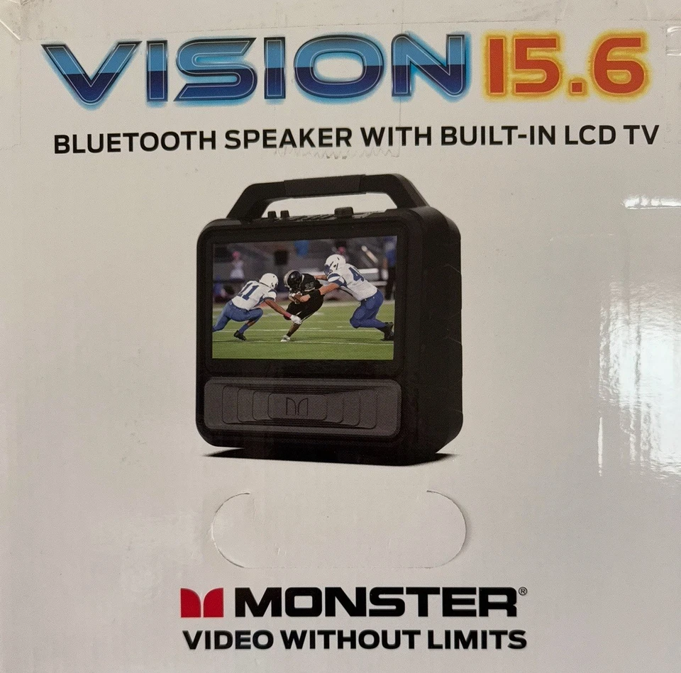 Altavoz Bluetooth Monster Vision 15.6 Pantalla LCD TV Portátil 1080p Radio FM Abierto Foto 1 de 4