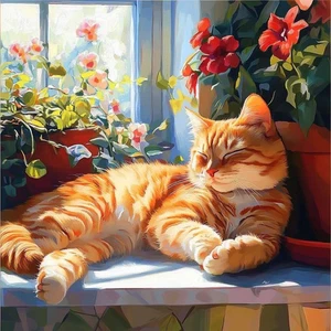igoodom Paint by Numbers Kit for Adults – Cat Adult Paint-by-Number on Canvas... - Picture 1 of 7