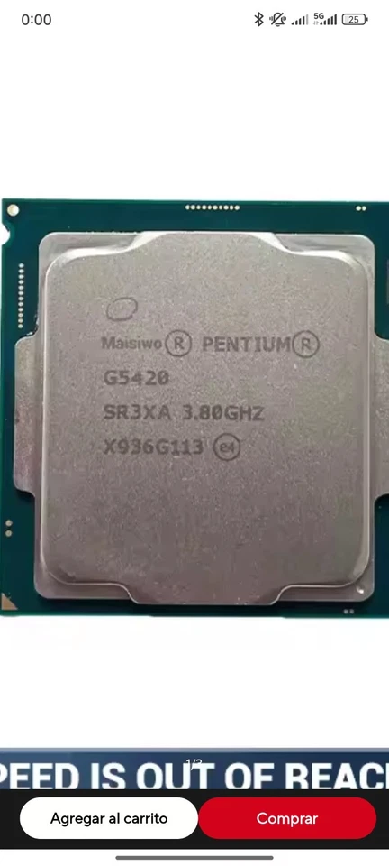 Intel Pentium Gold G6400 Procesador (4 GHz, 2 Núcleos, Enchufe FCLGA1200) Boxed - Imagen 1 de 1