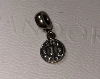 Authentic Pandora Lucky Penny Dangle Charm SS Las Vegas Exclusive Rare - Image 1 of 4