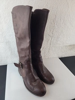 BOC Tall Brown Faux  Leather Brown Boots  Zipper Size 10M - Image 1 of 4
