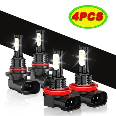 适用于丰田凯美瑞 2007 - 2017 4 件组合 LED 车头灯高低光束灯泡套件白色 — 第 1/4 张图片