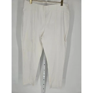 So Slimming by Chico's Women's White High-Rise Pull-On Cropped Pants Size 3 - Picture 1 of 4