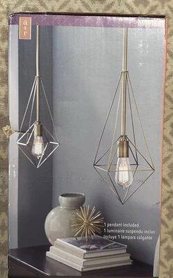 allen + roth Palmsley 1 -Light Soft Gold Geometric Mini Hanging Pendant Light - Image 1 of 4