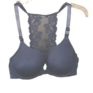 Sujetador Cacique 46B para mujer azul cierre delantero Boost plunge con aros acolchado encaje trasero - Imagen 1 de 4