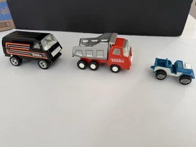 老式 80 年代迷你 Tonka 玩具 批量,自卸车,黑色 Van,Jeep,很好! — 第 1/4 张图片