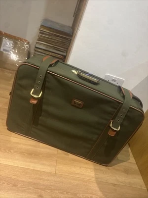 Vintage ANTLER Suitcase Size L Hybrid 2 Wheels Expandable Green Tan 1980's - Image 1 of 4