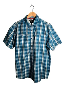 Camicia The North Face uomo taglia M blu quadri quadri bottoni manica corta estiva - Foto 1 di 13