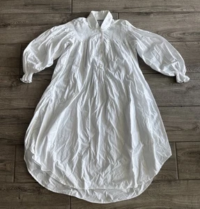 VTG Westminster Lace White Cotton Smocked Night Gown Small Maxi Cottagecore - Picture 1 of 10