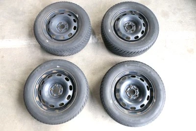 4x VW Golf 4 Bora 195/65 R15 91T Winterreifen M+S Reifen 6jx15H2 ET38 ca. 5 mm - Bild 1 von 4