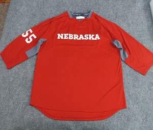 Nebraska Cornhuskers Baseball Adidas Jersey Shirt Mens Large Red 55 - Picture 1 of 12