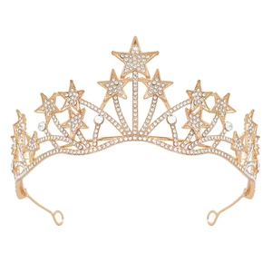 Fascia Stella Corona, Oro Tiara Stella Dea Sole Luna Pianeta Stellare Costume Ha - Foto 1 di 6