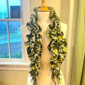 Bufanda floral acanalada 100 % cachemir Sayami hecha en Italia #01 - Imagen 1 de 7