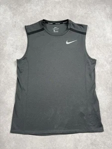 Nike Dri-Fit Laufshirt ärmellos mittelgrau Mesh Sport Sport Top - Bild 1 von 12