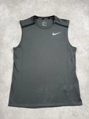 Camiseta deportiva deportiva deportiva Nike Dri-Fit sin mangas gris mediana de malla Foto 1 de 4