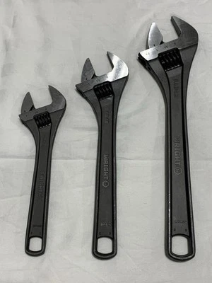 Wright Tools Adjustable Wrench Set - 12” - 10” - 8” Black Finish - NEW - Image 1 of 4