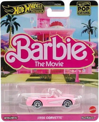 BARBIE The Movie Modello auto 1956 CORVETTE Cabrio 1:64 8cm Hot Wheels JBL79 - Immagine 1 di 2