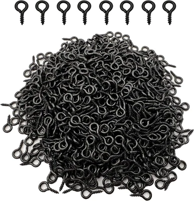 Negro 1000 Piezas Pequeño Tornillo Ojo Pasadores Joyería Hacer Ojales Gancho para Artesanía 10 X 5M Foto 1 de 4