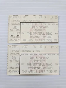 Par de talones de boletos de Grateful Dead 13/04/1989 Rosemont Horizon Illinois 13/89 de abril - Imagen 1 de 2