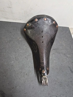 Asiento horquilla bicicleta cuero grande vintage rueda alta agitador de huesos Ratrod personalizado Foto 1 de 4