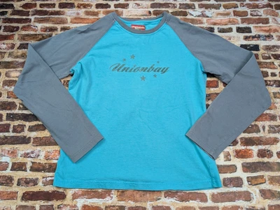 Camisa De Colección Y2k Union Bay Manga Raglán Brillo Estampado Gráfico Talla Mediana M Foto 1 de 4