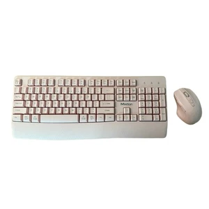 Meetion Keyboard And Mouse Set Womens Pink Rose Gold QWERTY USB Receiver Modern - Afbeelding 1 van 4