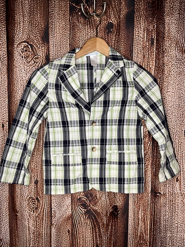 Blazer a Cuadros Janie And Jack Niño Pequeño Talla 6 Seersucker "Afternoon Garden" Foto 1 de 3