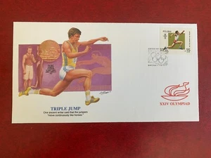 POLAND 1988 FDC FLEETWOOD OLYMPIC GAMES OLYMPIAD TRIPLE JUMP JAMES CONNOLLY - Picture 1 of 2