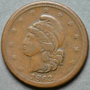 1863 27/365a Patriotic Civil War Token r-3 Fine - Picture 1 of 2