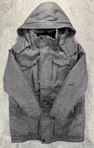 CALVIN KLEIN JEANS Puffer Coat Youth Boys M(10/12) Gray Fleece Lined Hooded *** - Picture 1 of 18