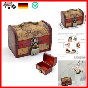 Schatztruhe Holztruhe Holzkiste Mit Deckel Schatztruhe Mit Schloss 15x10x10 C... - Bild 1 von 9