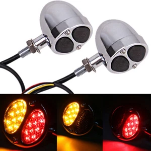 For Harley Sportster Fatboy Softail Dyna Chrome Motorcycle Turn Signals Light 2X - Picture 1 of 11