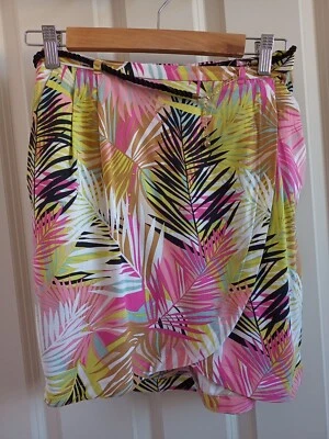 New H&M sz8 mini skirt tropical palm leaf print summer holiday resort wear - Image 1 of 4