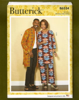 Easy Coat, Tunic & Pants Sewing Pattern~Unisex (Sizes XL-XXXL) Butterick 6534 - Image 1 of 4