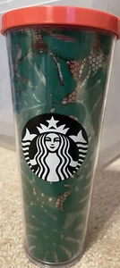 Starbucks grün tropisch Blätter Monstera kalte Tasse Acrylbecher 24 Unzen kein Strohhalm - Bild 1 von 3