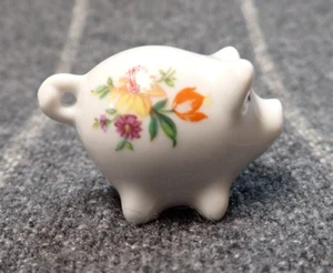 Porcelain Floral Bouquet Pig Reutter Germany Miniature  1.75 inch x 1 inch - Picture 1 of 5
