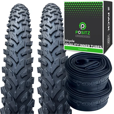 Positz 26" MTB Value Bundle of 2x Bike Tyres 26 x 2.125 + 2 Tubes Schrader - image 1 of 4
