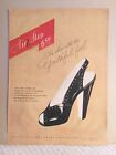 Vintage 1946 Woman's Fashion Air Step Patent Black Leather Shoe Art Print AD