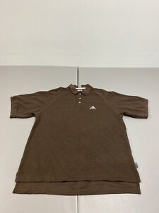 Adidas Climalite Polo Shirt Mens Medium Brown Stretch Golf LPGA Embroidered Logo