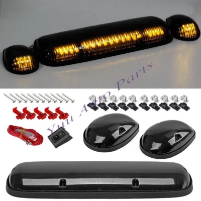 Luces LED ámbar para techo de cabina de humo de 3 piezas para Chevy Silverado GMC Sierra 02-07 Foto 1 de 4