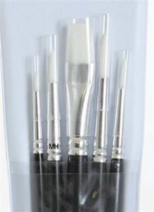Pro Arte Scholar White Nylon Brush Wallet Set 2 round flat artists paint brushes - Picture 1 of 2