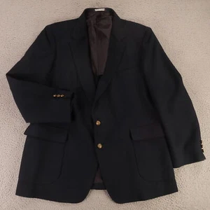VTG Hopsack Jacket XL Blue Wool Blazer Sport Coat Made in USA 1/4 Lined 48R - Picture 1 of 15