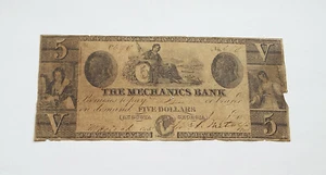 $5 Five Dollars The Mechanics Bank Augusta, Georgia 1856 - Picture 1 of 5